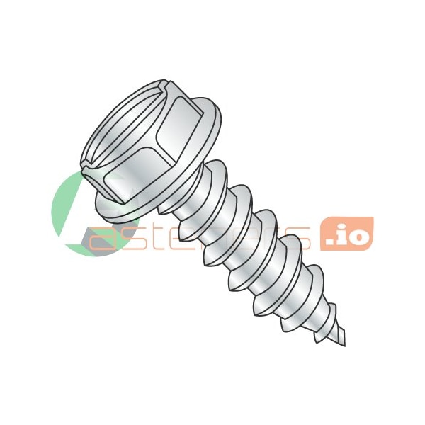 Newport Fasteners Sheet Metal Screw, #8 x 5/8 in, Zinc Plated Steel Hex Head Slotted Drive, 9000 PK 723255 - main